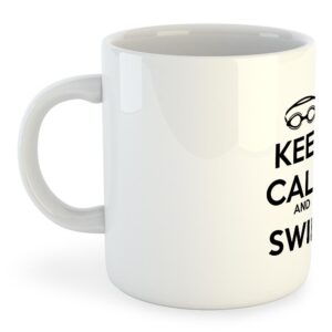 Kruskis Keep Calm And Swim Mug 325ml Blanco