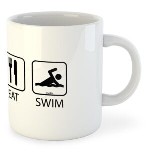 Kruskis Sleep Eat And Swim Mug 325ml Blanco
