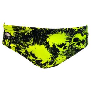 Turbo Skull Punk Swimming Brief Amarillo,Negro XL Hombre