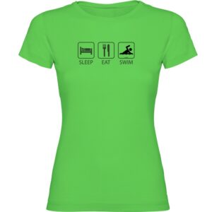 Kruskis Sleep Eat And Swim Short Sleeve T-shirt Verde L Mujer