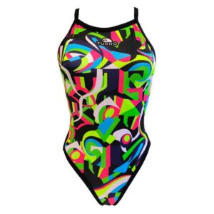 Turbo Geo Abstract Swimsuit Multicolor 7-8 Years Niña