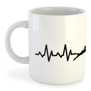 Kruskis Swimming Heartbeat Mug 325ml Blanco