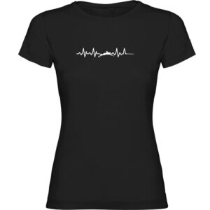 Kruskis Swimming Heartbeat Short Sleeve T-shirt Negro 2XL Mujer