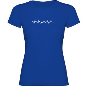 Kruskis Swimming Heartbeat Short Sleeve T-shirt Azul 2XL Mujer