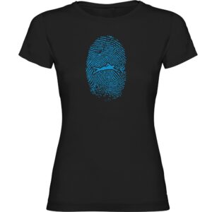 Kruskis Swimmer Fingerprint Short Sleeve T-shirt Negro L Mujer