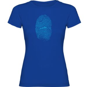 Kruskis Swimmer Fingerprint Short Sleeve T-shirt Azul M Mujer