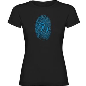 Kruskis Triathlon Fingerprint Short Sleeve T-shirt Negro 2XL Mujer