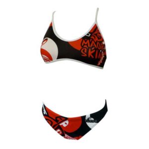 Turbo Maori Tattoo Thin Strap Bikini Rojo,Negro 9-10 Years Niño