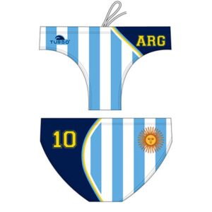Turbo Argentina 2012 Swimming Brief Blanco,Azul 7-8 Years Niño