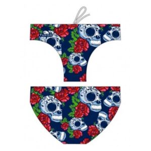 Turbo Roses & Skulls Swimming Brief Azul L Hombre