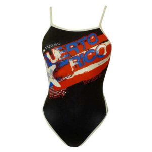 Turbo Puerto Rico Thin Strap Swimsuit Negro 7-8 Years Niña