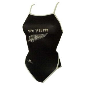 Turbo New Zealand Thin Strap Swimsuit Negro 5-6 Years Niña