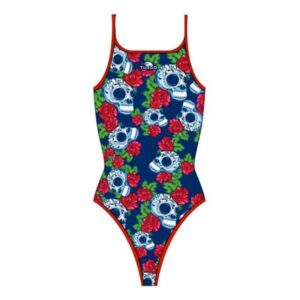 Turbo Roses&skulls Swimsuit Azul XL Mujer