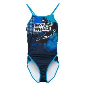 Turbo Save The Whale Swimsuit Azul M Mujer