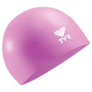 Tyr Wrinkle Free Silicone Junior Swimming Cap Rosa