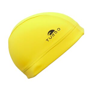 Turbo Plain With Wide Band Lycra Swimming Cap Amarillo