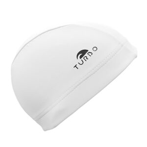 Turbo Plain With Wide Band Lycra Swimming Cap Blanco