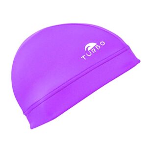 Turbo Plain With Wide Band Lycra Swimming Cap Lila