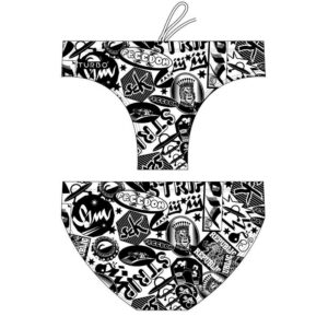 Turbo Stickers Swimming Brief Blanco,Negro S Hombre