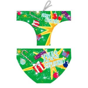 Turbo Christmas Explotion Waterpolo Swimming Brief Verde 4XL Hombre