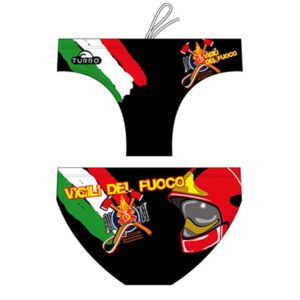 Turbo Vigili Fuoco Swimming Brief Negro 3XL Hombre