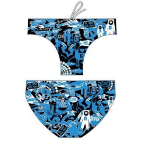 Turbo Mural Swimming Brief Azul,Negro 2XL Hombre