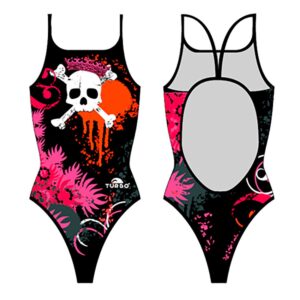 Turbo Flowers And Skulls Swimsuit Negro XL Mujer