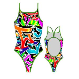 Turbo Graffiti Swimsuit Multicolor S Mujer