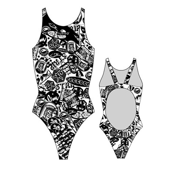 Turbo Stickers Pro Resist Swimsuit Blanco,Negro 2XL Mujer