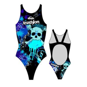 Turbo Skulls Triathlon Swimsuit Negro S Mujer