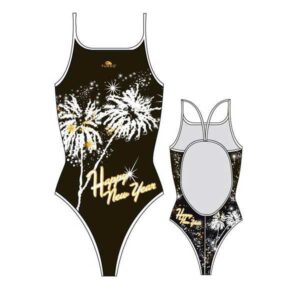 Turbo Happy New Year Swimsuit Rojo,Blanco 5XL Mujer