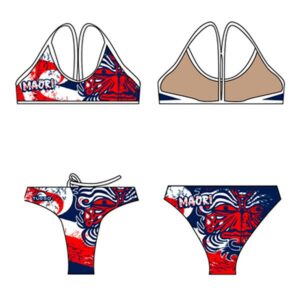 Turbo Maori Flag Thin Strap Bikini Multicolor 5XL Mujer