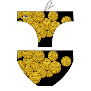 Turbo Balls Waterpolo Swimming Brief Amarillo,Negro 9-10 Years Niño