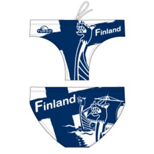 Turbo Finland-viking Swimming Brief Blanco,Azul 5-6 Years Niño