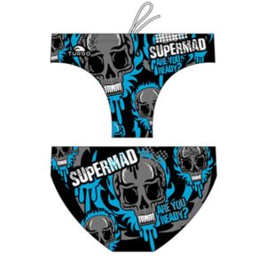 Turbo Supermad Waterpolo Swimming Brief Negro 5-6 Years Niño