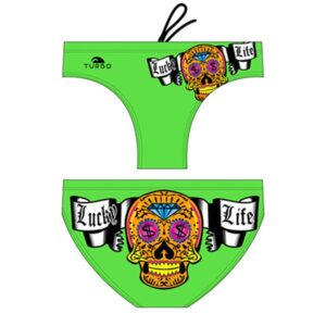 Turbo Money Skull Waterpolo Swimming Brief Verde 3-4 Years Niño