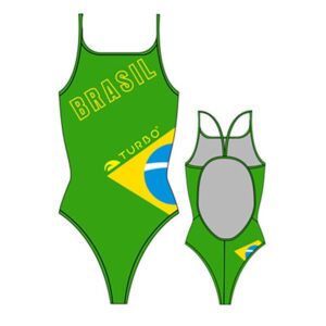 Turbo Brazil Thin Strap Swimsuit Verde 9-10 Years Niña
