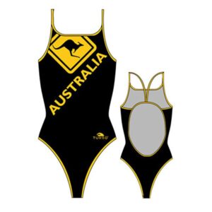Turbo Australian Kangaroo Signal Swimsuit Negro 9-10 Years Niña