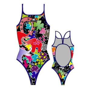 Turbo Luck Thin Strap Swimsuit Negro 7-8 Years Niña