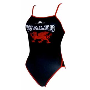 Turbo Wales Dragon Thin Strap Swimsuit Negro 12-24 Months Niña