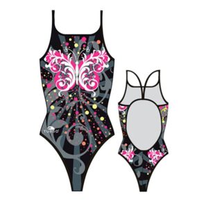 Turbo Butterfly Stars Thin Strap Swimsuit Negro 13-14 Years Niña