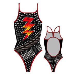 Turbo Heavy Rock Thin Strap Swimsuit Negro 7-8 Years Niña