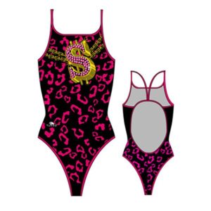 Turbo Tiger Money Rapper Thin Strap Swimsuit Negro 9-10 Years Niña