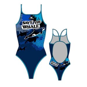 Turbo Save The Whale Thin Strap Swimsuit Azul 3-4 Years Niña
