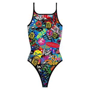 Turbo Stickers Colors Thin Strap Swimsuit Multicolor 9-10 Years Niña