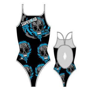 Turbo Supermad Thin Strap Swimsuit Negro 7-8 Years Niña