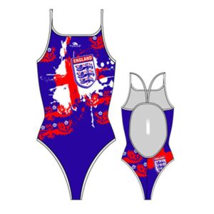 Turbo England Shield Thin Strap Swimsuit Azul 7-8 Years Niña