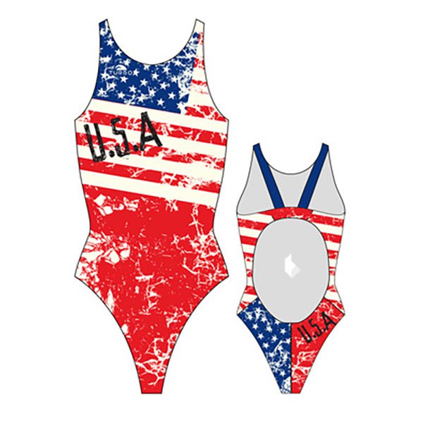 Turbo Usa Vintage 2013 Swimsuit Rojo,Azul 12-24 Months Niña