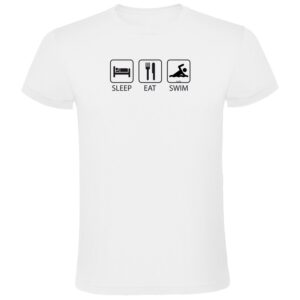 Kruskis Sleep Eat And Swim Short Sleeve T-shirt Blanco S Hombre