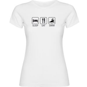 Kruskis Sleep Eat And Swim Short Sleeve T-shirt Blanco 2XL Mujer